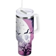 thumbnail image 1 of Gobelet de 30 oz avec Poignée et Couvercle à Paille / Tasse Isolée Halloween Lune Chauves-Souris Réutilisable en Acier Inoxydable, Bouteille d'Eau Tasse de Voyage, Garde au Froid pendant 34 Heures Ou au Chaud pendant 10 Heures, 1 of 5