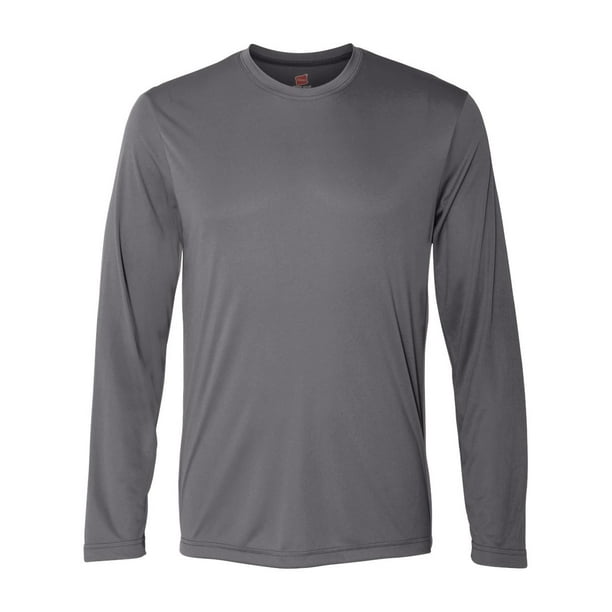 Hanes Men's 2 Pack Long Sleeve Cool Dri TShirt UPF 50 1 Graphite / 1