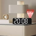 thumbnail image 3 of Reloj LED Soledad Despertador de proyección Luz blanca negra, 3 of 8