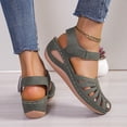 thumbnail image 7 of HTHLVMD Closed-Toe Cutout Wedge Sandals, Women's Wedge Heels Ankle Strap Low Summer Sandals Closed Toe Hollow Out Orthopedic Bohemia Fishmouth Wedges Sandal, Green 9.5, 7 of 7