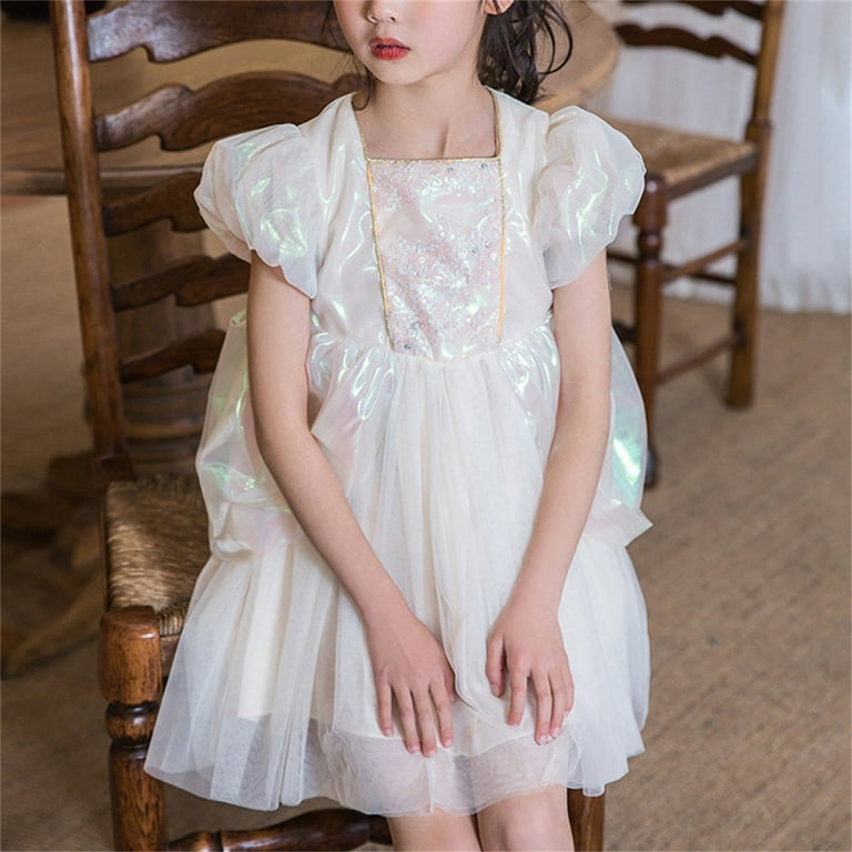 Girls size 6 white dress sales