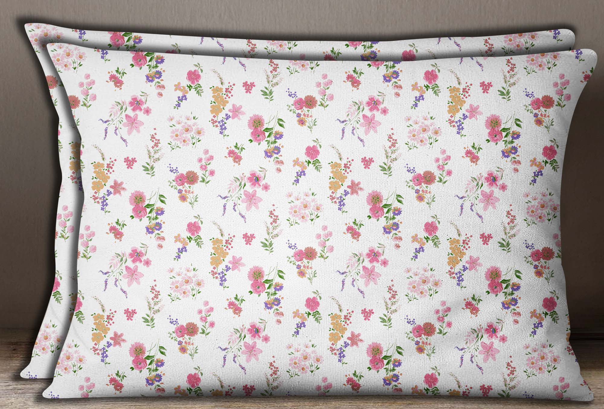 Details about   S4Sassy Dusty Floral Print Cotton Poplin 2 Pcs Rectangle Pillow Sham 