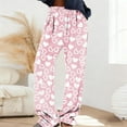thumbnail image 2 of Posijego Valentine's Day Pajama Pants for Women Fleece Lounge Pants Elastic Waist Wide Leg Fuzzy Sleep Pants, 2 of 6