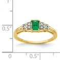 thumbnail image 3 of 14K Yellow Gold Emerald & Diamond Ring Size 7, 3 of 7