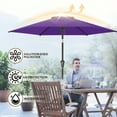 thumbnail image 5 of Patiokingdom 9 ft Outdoor Patio Umbrella with Crank Lift, Purple , Fade-Resistant Market Umbrella for Garden, Deck, Poolside, 5 of 6