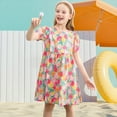 thumbnail image 5 of Cethrio Kids Girls Summer Dresses 2025, Cotton Crewneck Printed A-Line Casual Dresses Multicolor Size 5-6T, 5 of 6
