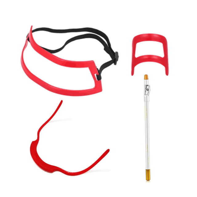 TFixol Men's Beard Styling Kit with Red Shaping Tool, White Liner Pencil, Goatee & Neckline Guide for Precision Grooming
