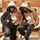 thumbnail image 1 of Conjunto de pijamas de felpa para hombre y mujer, ropa de dormir de pareja, suave y gruesa, ropa de casa suelta coreana, traje de Panda de dibujos animados, Invierno, 1 of 4