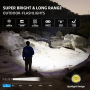 WUBEN L50 Rechargeable Tactical Flashlight 1200 Lumens IP68 Waterproof 5 Modes USB-C Rechargeable EDC Pocket Flashlight for Camping Emergency