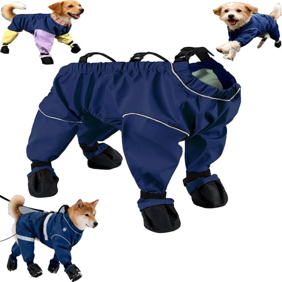 GASTROPOD Dog Snowsuit with Attached Boots,Dog Snowsuit with Boots,Full Leg Paw Protection,For Small Medium Dogs in Snow,Rain,Mud Dog Snowsuit with Boots