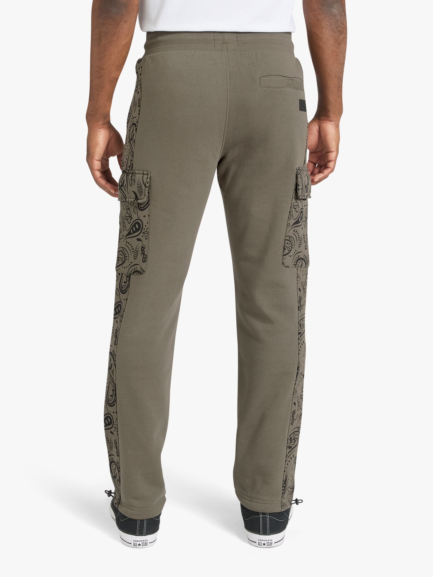Dogg Supply by Snoop Dogg All-Gender Men's and Women's Paisley Fleece Cargo Joggers, Sizes XS - 3XL