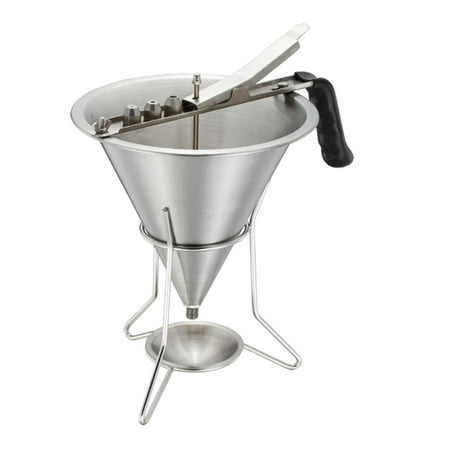 

Baking Funnel Dispenser with Rack Cooking Funnel Funnel Tools with Handle Stainless Steel Batter Dispenser for Cake Crepes Pancakes Cupcake