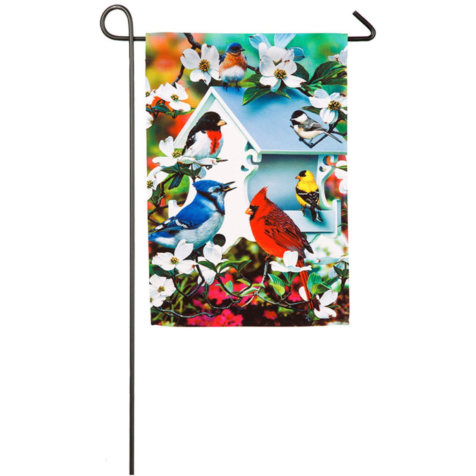 Evergreen Flag Backyard Birds Flag