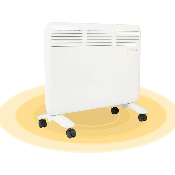 Space Heater,1000W Electric Convector Heater with Wheels Freestanding/Wall Mounted,Smart Heater Panel,LED Display 24H Timer, Quiet, Overheat Protection,for Home and Office