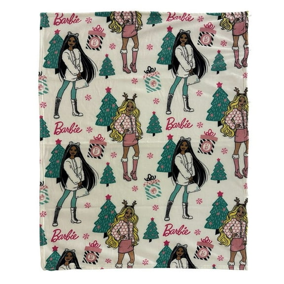 Barbie Time For Christmas Presents Throw Blanket