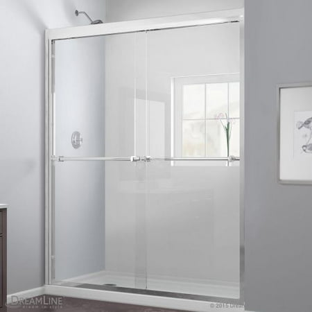 Duet Frameless Bypass Sliding Shower Door & SlimLine 36