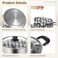 thumbnail image 4 of Egg Poacher Pan, Stainless Steel Poached Egg Maker Pan with 4 Cups Poached Egg Cooker Nonstick for Kitchen (Without Coating), 4 of 7