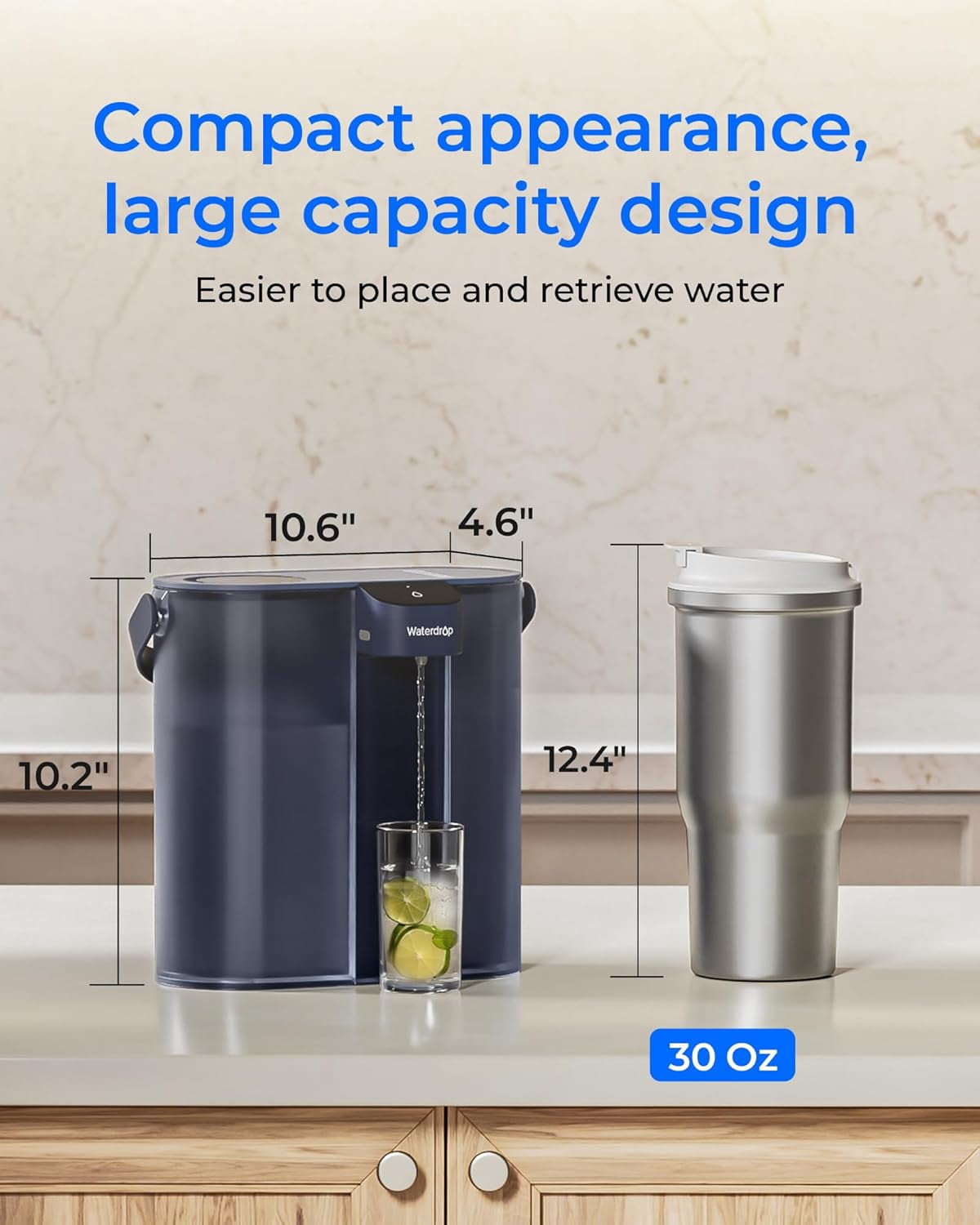Waterdrop Compact Electric Water Filter Pitcher, 200-Gallon