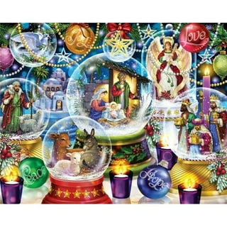 Snow globe glitter snow Nativity shepherd and Magi 10 cm