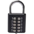 thumbnail image 1 of HUGFEGWE 10 Digit Push Button Combination Padlock Digita Lock for Locker Cabinet Case Drawer Black 1PCS CJB91-26069, 1 of 9