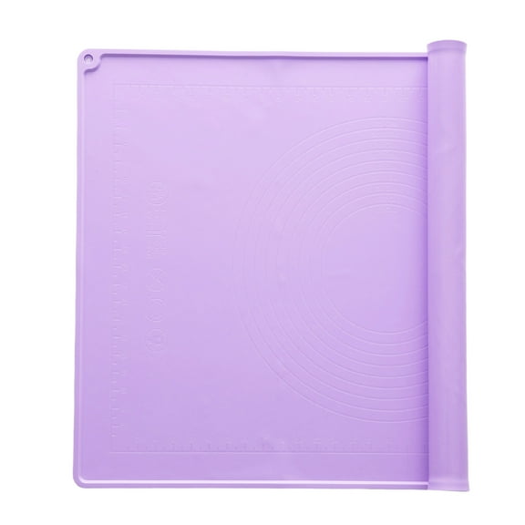 Silicone Pastry Mat, 27.5" x 19.7" Silicone Baking Mat with Measurements, Non-Stick Dough Rolling Mat Purple