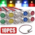 thumbnail image 6 of 10Pcs 8mm 12V Led Indicator Lights Pilot Dash Lamp Bulb for Car Truck Boat, 6 of 7