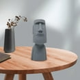 thumbnail image 3 of jifeng Abstract Easter Island Planter Statue Pot Face Vase Sculpture Ornament Brown, 3 of 7
