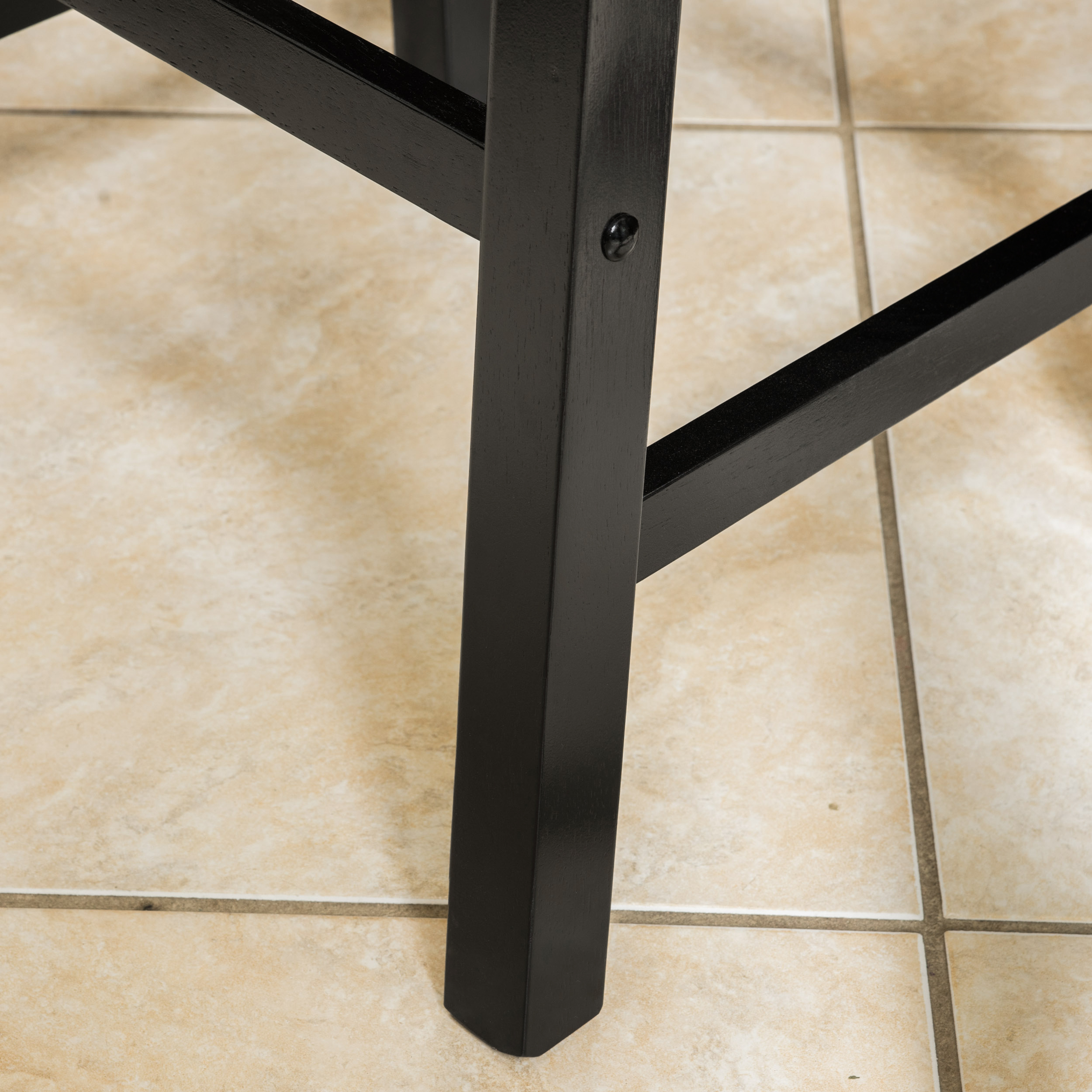Noble House Dickson 29 in. Black Saddle Stools (Set of 2)