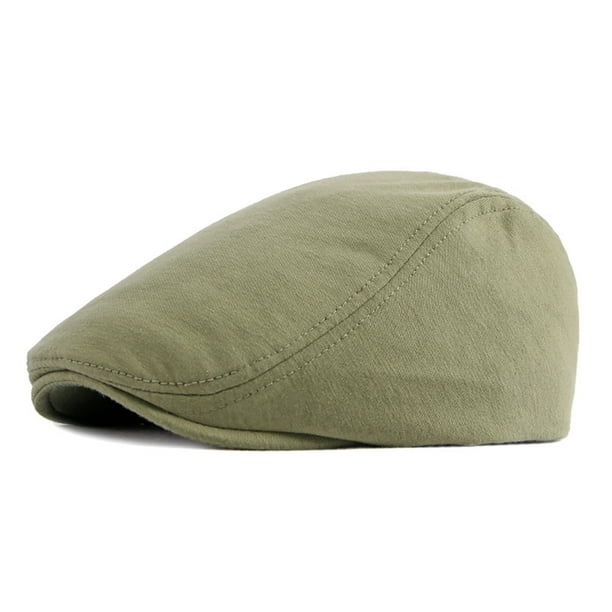 Sombreros para hombre, gorra ligera, de punto liso, con parte delantera plana y estilo británico antiguo, boina de algodón para hombre.