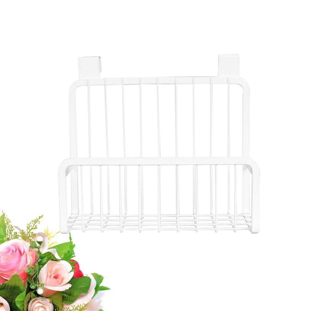 FRCOLOR Over the Cabinet Door Basket Hanging Kitchen Storage Bathroom Organizer Holder Nail-free Hanging Storage Rack for Condiments