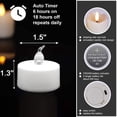thumbnail image 2 of Pxymoer 6Pcs LED Warm White Tea Lights Candles with Battery Operated , No Flickering Flameless Electric Powered Fake Candle , Small Christmas Votive Tealight for Wedding Party & Windows Decorative, 2 of 6