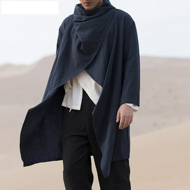 LOVZFMLL Cardigan pour Femmes Coupe-Vent pour Hommes Cardigan Cape Mi-Long à Manches Longues