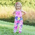 thumbnail image 2 of IROINNID Toddler Girls Kids Jumpsuit One Piece Floral Printed Sleeveless Playsuit Strap Romper Summer Outfits Clothes 2-3T, 2 of 5
