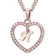 thumbnail image 2 of SANAG 26 Letters H Heart Shape Pendant Necklace Rhinestone Rose Golden Clavicular Chain Jewelry Couple Gift, 2 of 5