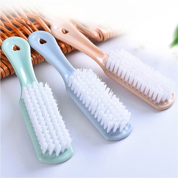 Laundry Brush | Shoe Brush Soft Bristle | Multifunction Crevice Cleaning Tool | Plastic | Ergonomic Non-Scratch Design | 1 Piece | 17x8.5x3.5cm | Blue/Pink/Green | Household Use