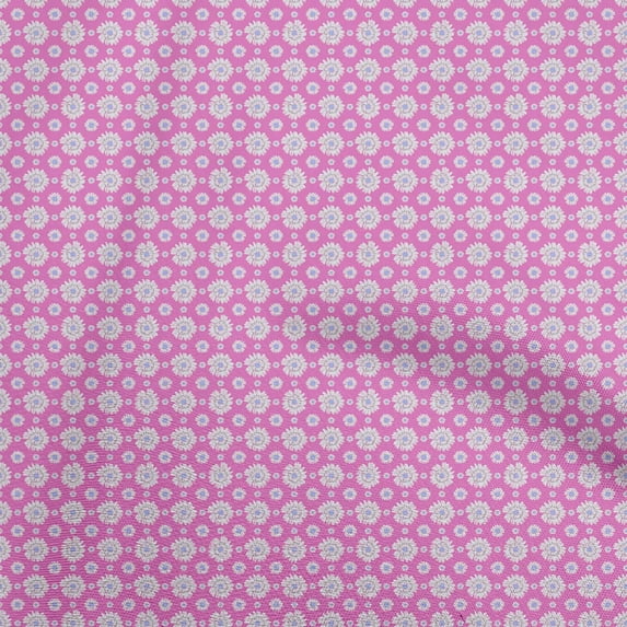 oneOone Cotton Poplin Twill Light Pink Fabric Floral Diy Clothing Quilting Fabric Print Fabric By Yard 56 Inch Wide