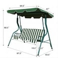thumbnail image 6 of SUGIFT 3-Seat Patio Swing Chair,Outdoor Porch Swing with Adjustable Canopy and Durable Steel Frame for Patio, Garden, Poolside (Green), 6 of 9