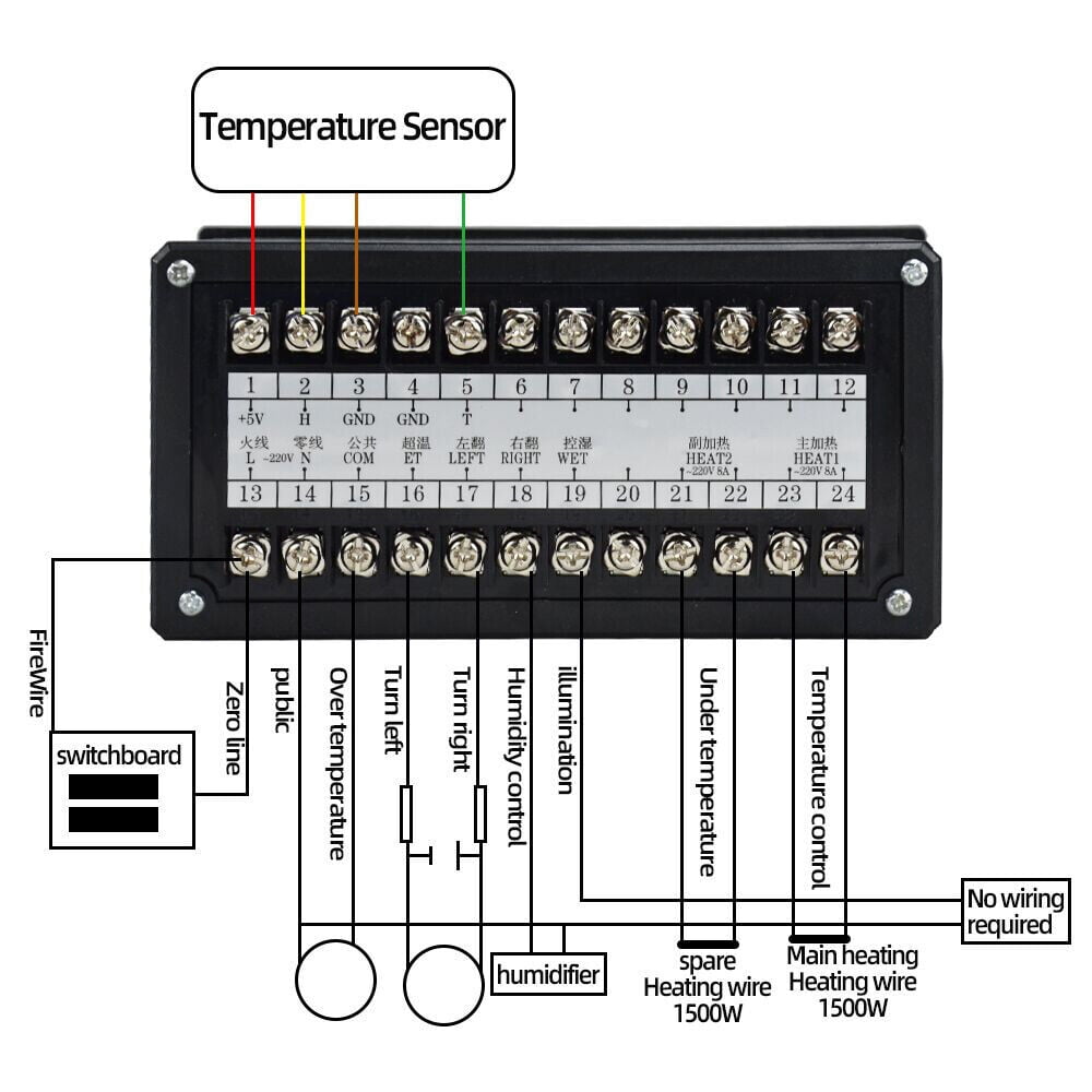 Digital Egg Incubator Automatic Temperature Humidity Controller Thermostat Digital Egg Incubator Controller Automatic Humidity Sensor Thermostat XM-18S