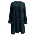 thumbnail image 4 of 2025 Winter Hoodie Navy Hoodie Long Sleeves Round Neck Sweater Dresses for Women 2025 Solid Color Soft Hoodie Gym Hoodie(3XL), 4 of 6