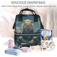 thumbnail image 5 of Daiia Starry Sky Meditating Lion Large Capacity Baby Bag Waterproof Stylish Diaper Bag Mummy Backpack Adjustable Straps Diaper BagBaby Essentials Bag, 5 of 6