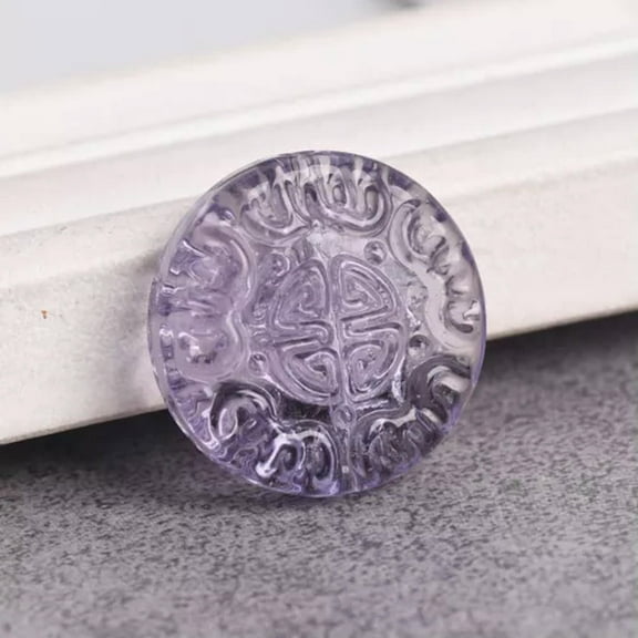 U8MO 1pcs 26mm Flat Round Handmade Lampwork Glass Crystal Loose Beads Jewelry Making-Violet