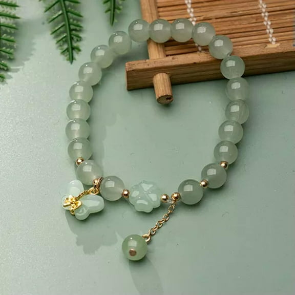 GKNET Fashion Exquisite Imitation Jade Beaded Bracelet Chinese Style Retro Delicate Jewelry WY4-6