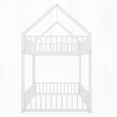 thumbnail image 6 of Metal Twin over Twin House Bunk Bed in White with Fence and Door - Sturdy & Fun!, 6 of 16