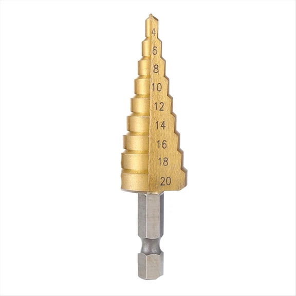 4-20mm HSS Straight Groove Step Drill Bit Wood Metal Hole Cutter Core Drill Bit Pagoda Drill Bit