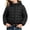 Black, variant on Fesfesfes Kids Lightweight Hooded Puffer Jacket Zip Up Short Winter Coat, Solid Color Warm Outerwear for Boys Girls Ages 0-8 Years