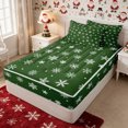 thumbnail image 3 of Manfei Winter Snowflake Zipper Queen Comforter Set with Fitted Sheet and 2 Pillowcases,Merry Christmas Zipper Bedding Set,Reversible, 3 of 7
