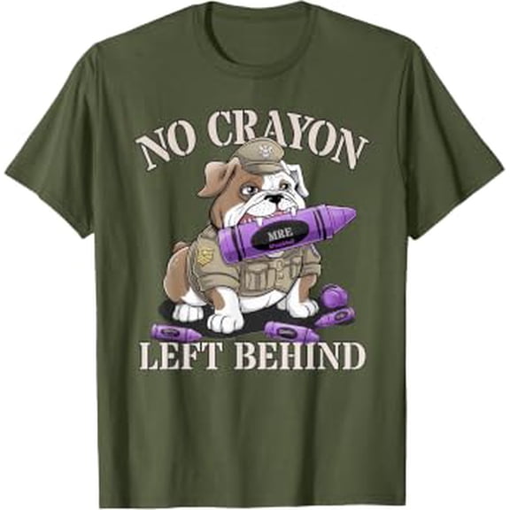 NO CRAYON LEFT BEHIND Proud Crew Military Corps T-Shirt