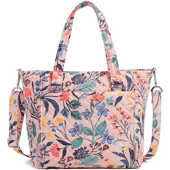 Vera Bradley Women's Cotton Multi-Strap Shoulder Satchel Purse in Paradise Coral