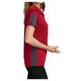 thumbnail image 3 of Yellow Rooster Womens PosiCharge Active Textured Colorblock Polo True Red/ Grey XL, 3 of 6
