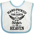 thumbnail image 3 of Inktastic Handpicked for Earth by My Sister in Heaven with Angel Wings Boys or Girls Baby Bib, 3 of 4